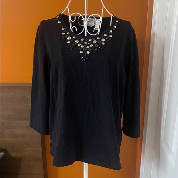 Y2K Alfred Dunner Embellished Top - Size Medium Petite - Picture 2 of 9